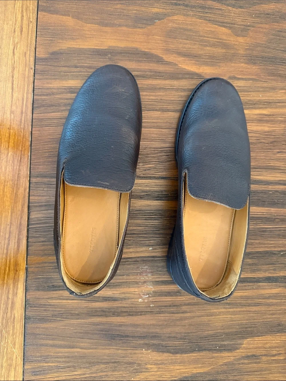 Tecovas Black Leather Slip-On Loafers - Like New